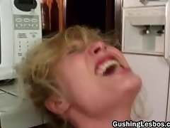 Lesbian dildo fucking in the kitchen part3