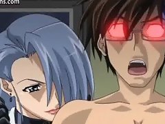 Busty hentai babe tasting and rubbing a cock