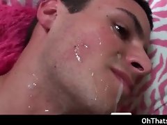 Dude sucking big cock and gets facial part1