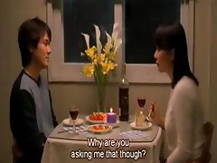 Sexy Asian wife tries to seduce her hubby with a candle light dinner