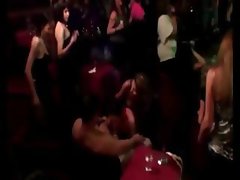 Sexy CFNM babe gets throat fucked in sex club