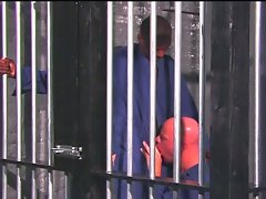 Furious interracial gay anal wrecking inside filthy jail