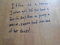 Cumming in an Indian girl'_s shoes.