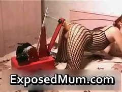 Milf amateur gets drilled by dildo