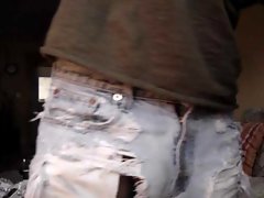 Ripped Jeans Cock Flash