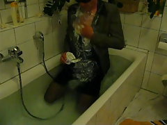 wet and messy in my wife&,#039,s business outfit