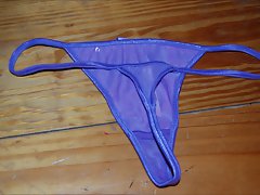 Watch her rub her vagina in this thong 1